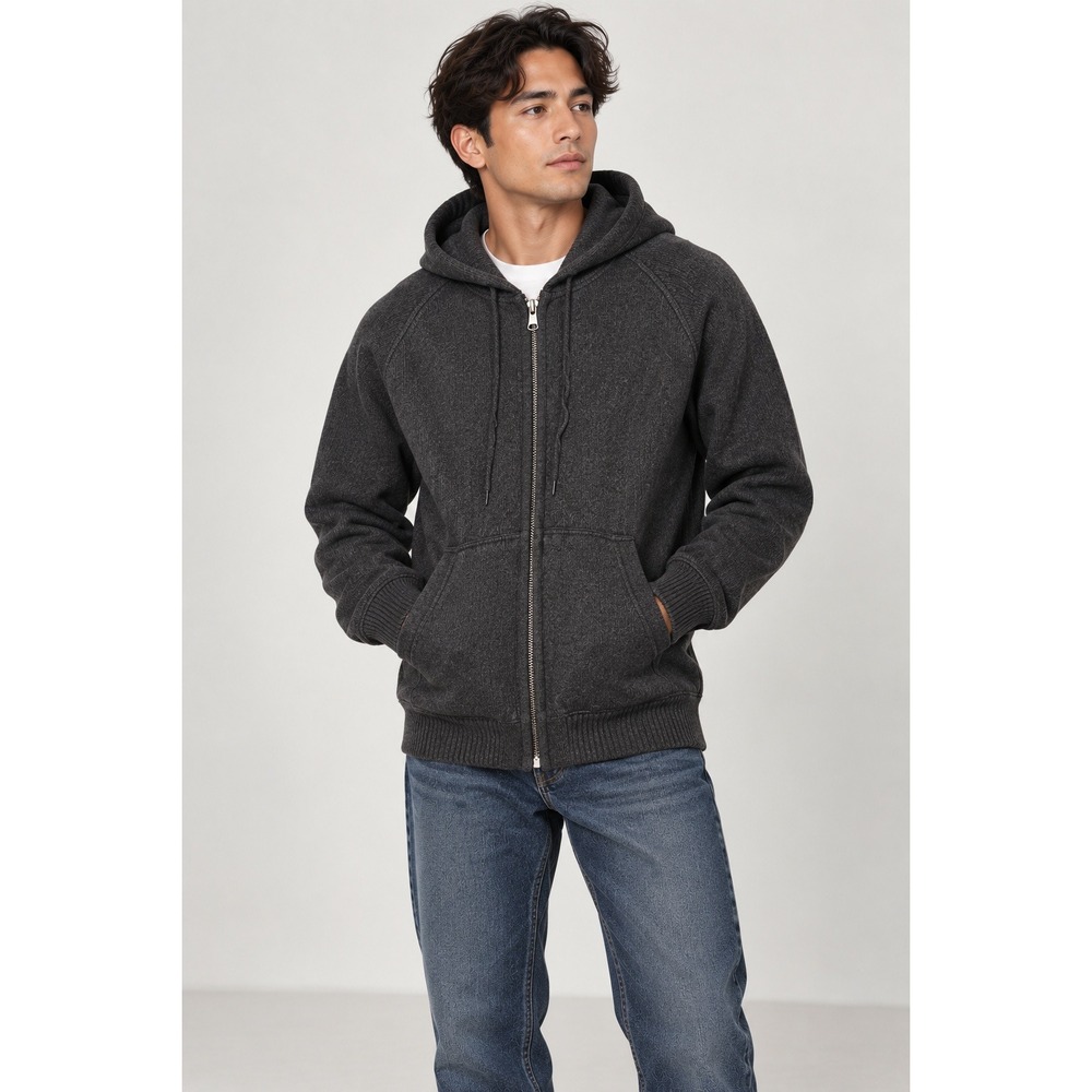 Banana Republic Hoodie Filpucci Merino Wool Knit Luxury Minimalist XL Grey